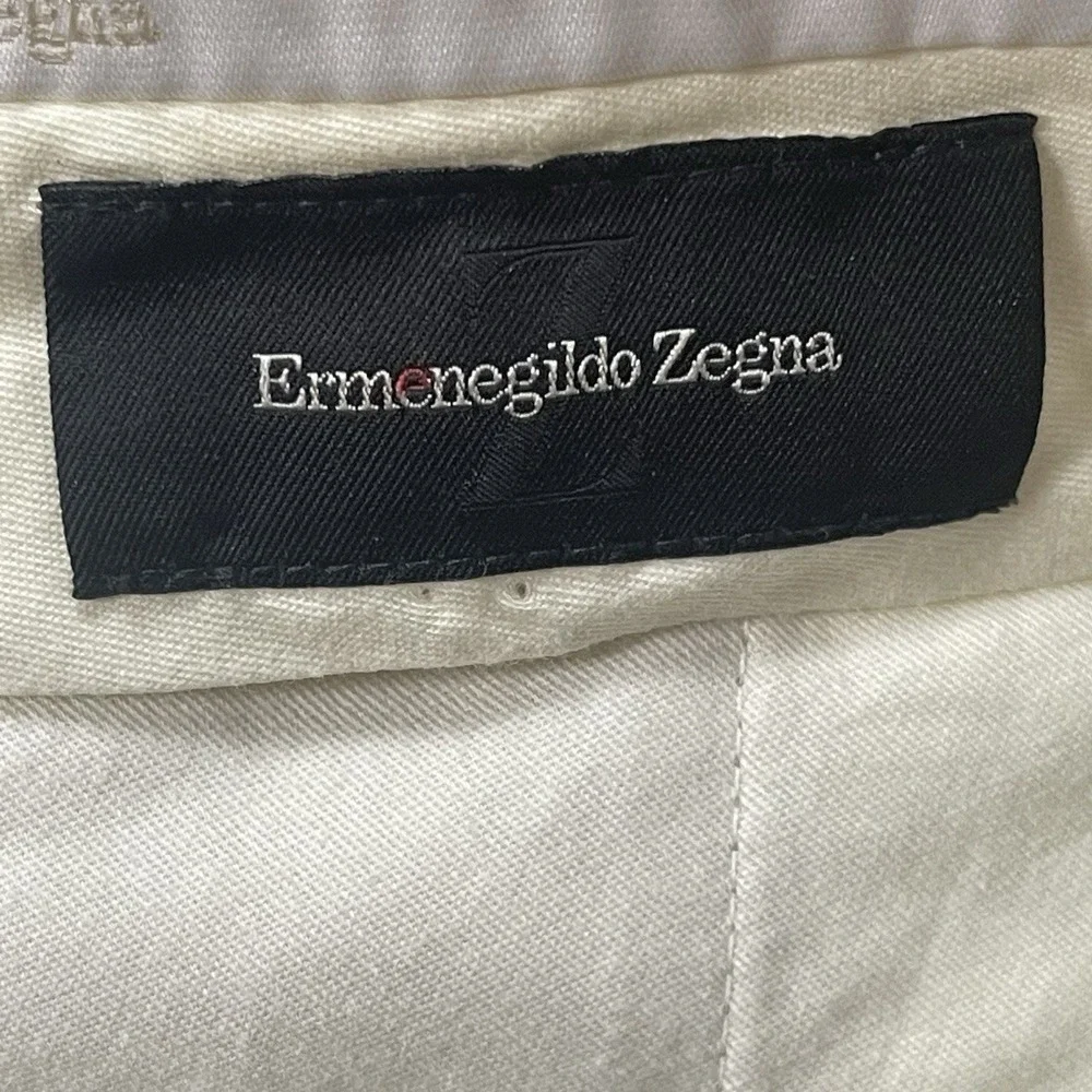 Ermenegildo Zegna Beige Wool Trousers Dress Pants Mens 40 Portugal Flat Front